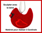 Cardinal Needle Felting Kit-Makes - 3 Ornaments