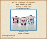 Spotted Cow Needle Felting Kit - Makes 3 Sculptures