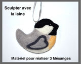 Chickadee Needle Felting Kit - Makes 3 Ornaments