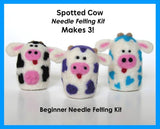 Spotted Cow Needle Felting Kit - Makes 3 Sculptures