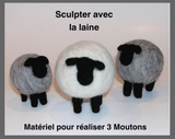 Shapely Sheep Needle Felting Kit - Makes 3 Sculptures