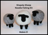 Shapely Sheep Needle Felting Kit - Makes 3 Sculptures