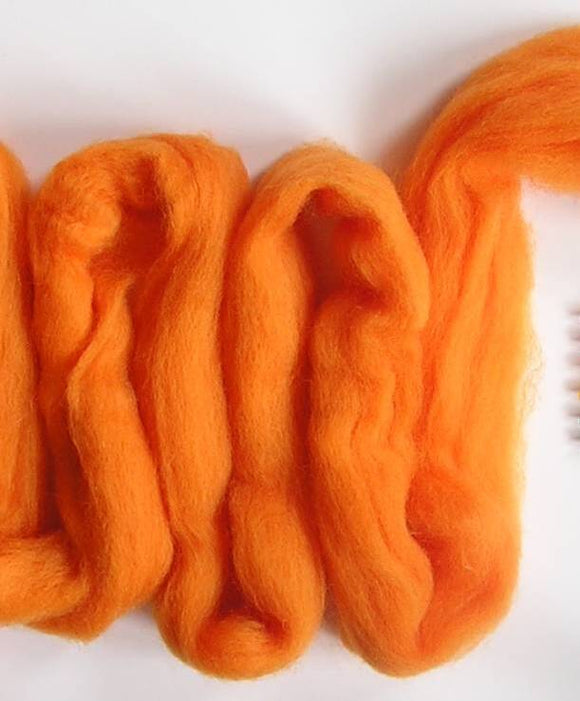 Orange Corriedale Wool